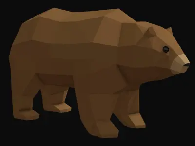 Bear Rigged Low Poly Low-poly 3D model