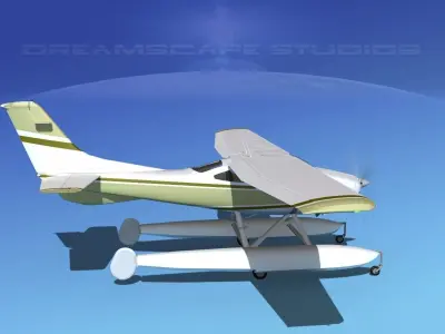 Cessna 182 Skylane Seaplane V08 3D model
