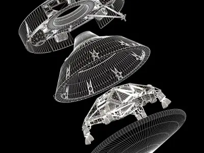 Mars Curiosity MSL Spacecraft and Skycrane 3D model