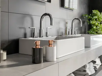  Rose Gold Bathroom Soap Dispenser Set Models, Marbled Black &amp; White 