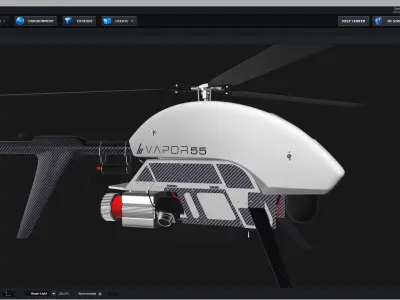 E3D - Vapor 55 Helicopter UAV Drone 3D model