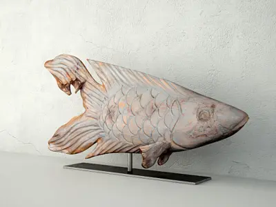 Erwinville Decorative Wooden Fish Decor 3D model
