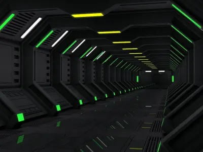 Sci Fi Spaceship Corridor 3D model