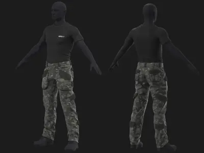 Tactical male outfit Marvelous Designer Clo 3D project 3D model