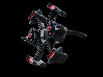 Spaceship lowpoly Low-poly 3D model