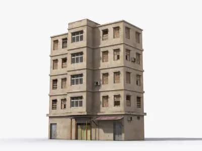 Arab Middle East Building x4 Low-poly 3D model