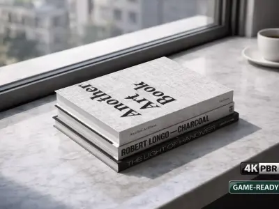Realistic Modern Art Books Stack - MorisonDesign 4K PBR Free 3D model