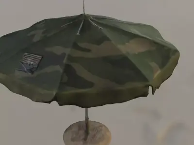 Military Style Beach Umbrella 3D model