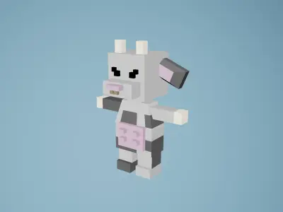Pixel Farm Animals Free low-poly 3D model