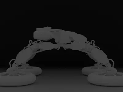 Robot on two wheels 3D model