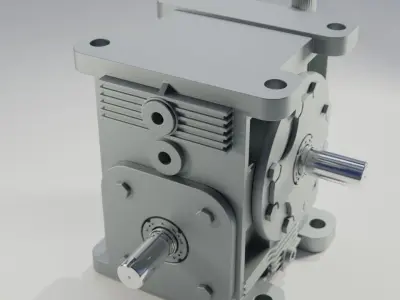 Gearbox gear motor Low-poly 3D model