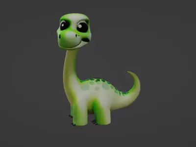 Cute Cartoon Dinosaur 3D Model   3D model
