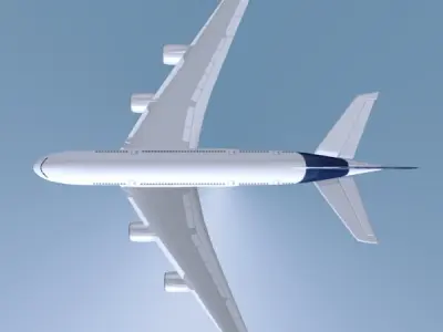 Airbus A380 commercial aircraft Low-poly 3D model