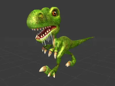 Low-Poly Cartoon Dinosaur Low-poly 3D model