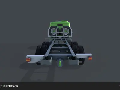 PV3S Truck Civilian Platform Free low-poly 3D model
