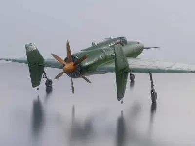 Canard Fighter Airplane 3D model