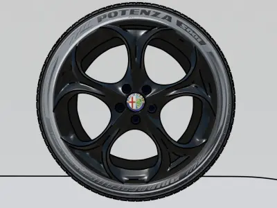 Alfa Romeo Wheel Mesh Free 3D model