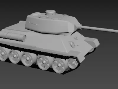 T-34-85 tank Free 3D model