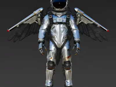 Realistic Future Aerial Pilot Suit Skin 3d model Low-poly 3D model