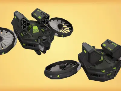 Optimized 3D Drone Models - Game-Ready and Low-Poly Low-poly 3D model