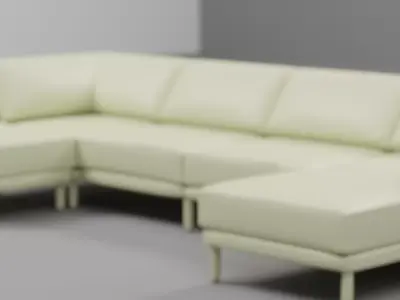 Modern 4-Piece Modular Sectional Sofa - Sample File 3D model