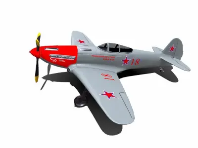 Yakovlev Yak-3 Soviet Fighter Plane Low-poly 3D model