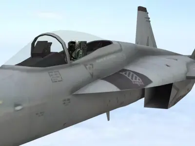 Fighter Jet Flying In Sky Plane V12 Low Poly 3D Model Low-poly 3D model