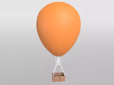 Hot Air Balloon v1 004 Low-poly 3D model