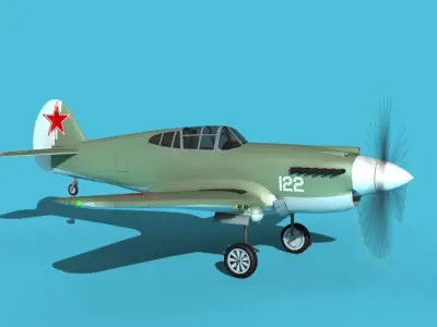 Curtiss P-40B Tomahawk V13 Soviet Union 3D model