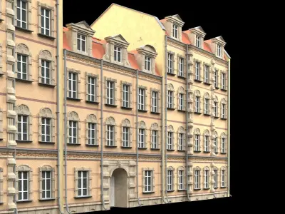 Modular Historicism tenement house Low-poly 3D model