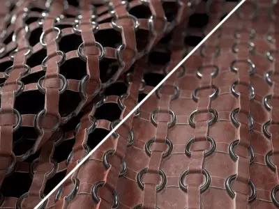 Leather Armor PBR Material 02 - PNG - 4K - SBSAR 3D model