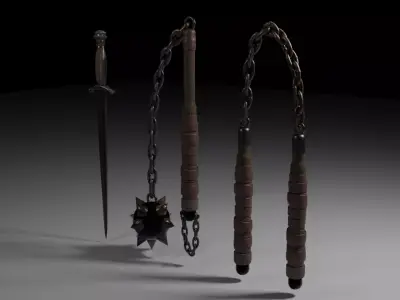 Medieval Weapons Model Pack Low-poly 3D model