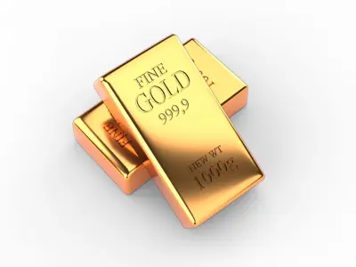 Two Gold Bar 3D model