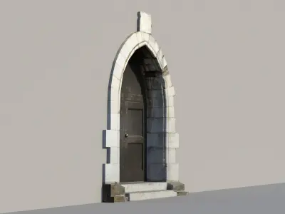 Ancient door Low-poly 3D model