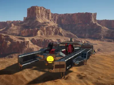 Waverider Spaceship 3D Model from CW DCs Legends of Tomorrow Low-poly 3D model