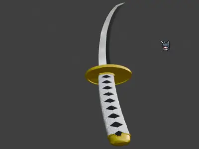  White Katana Zoro Free 3D model