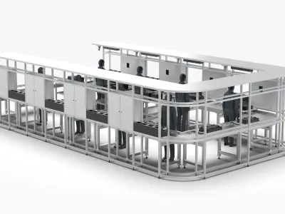 Hydraulic Valve Manual Intelligent Assembly Line 3D model