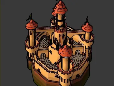 Cartoon Medieval Castle 3D model