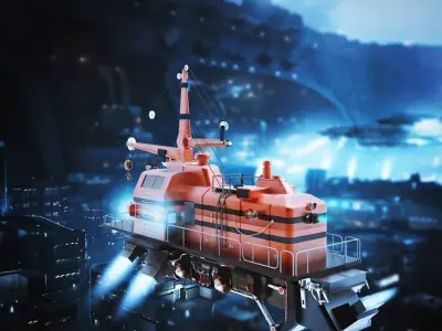 Spaceship rescue boat 3D model