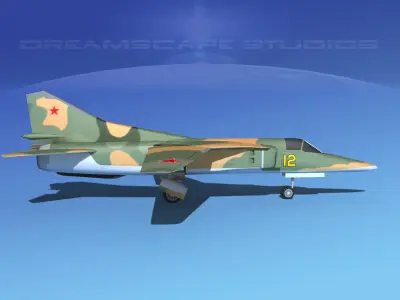 Mig-27 Flogger LP Russia 2 Low-poly 3D model