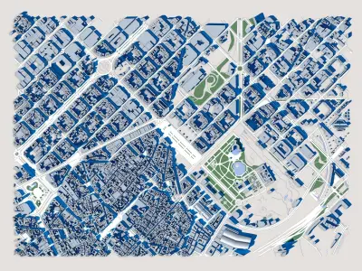 Part Of Barcelona City Spain 3D model