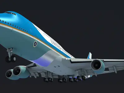 Air Force One Landing Scene 3D model