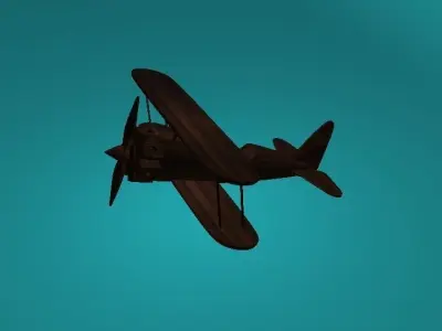 wooden plane 3D model