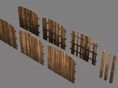 Wooden Fencing Free 3D model