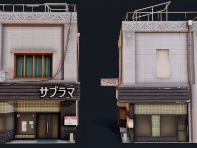 Japanese Style Shop Low-poly 3D model