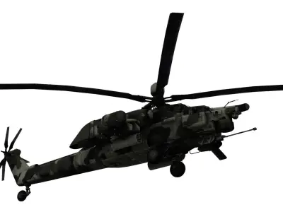 Lowpoly Mi-28 Helicopter 3D Model Low-poly 3D model