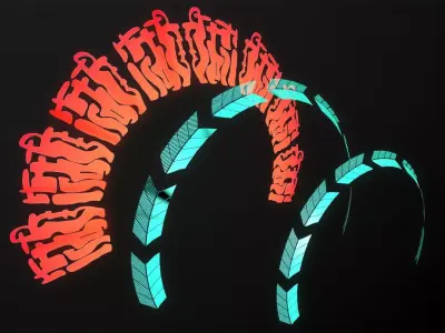 Sci Fi Arches Low-poly 3D model