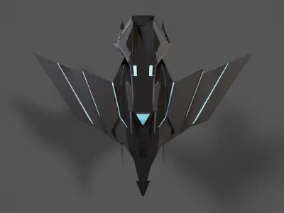 Sci Fi Lowpoly Jet Free low-poly 3D model