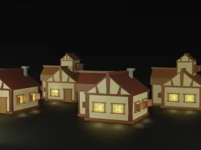 Low Poly Game Ready History Village Free low-poly 3D model