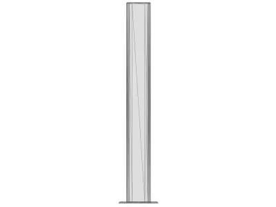 Narrow Steel Bollard Grey 3D model